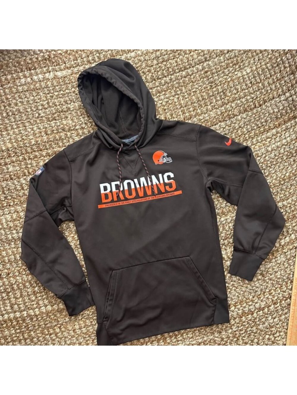 Nike Cleveland Browns On-Field Therma-FIT Hoodie Mens Brown Sweatshirt Large